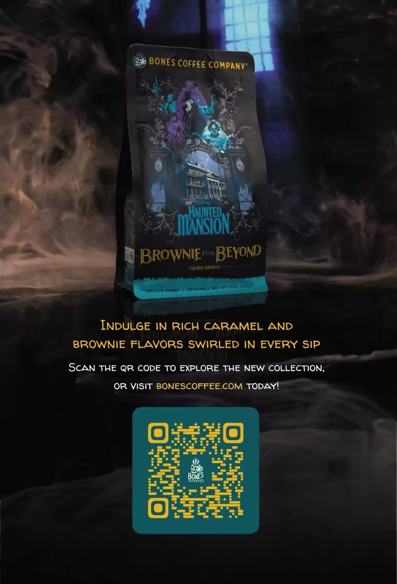 Bones Coffee Haunted Mansion postcard