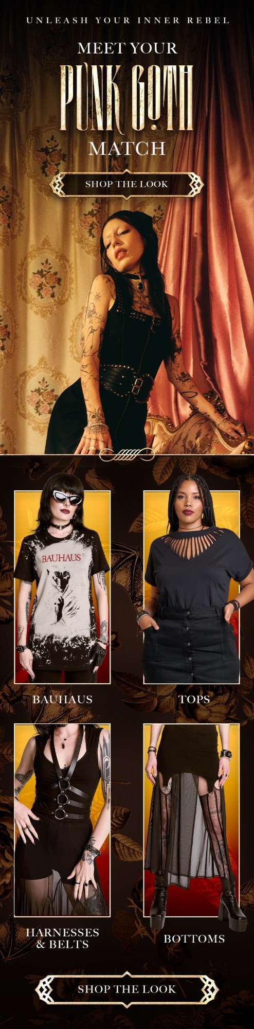 Midnight Hour email: meet your Punk Goth match, with a hero look and four shop-by-category tiles